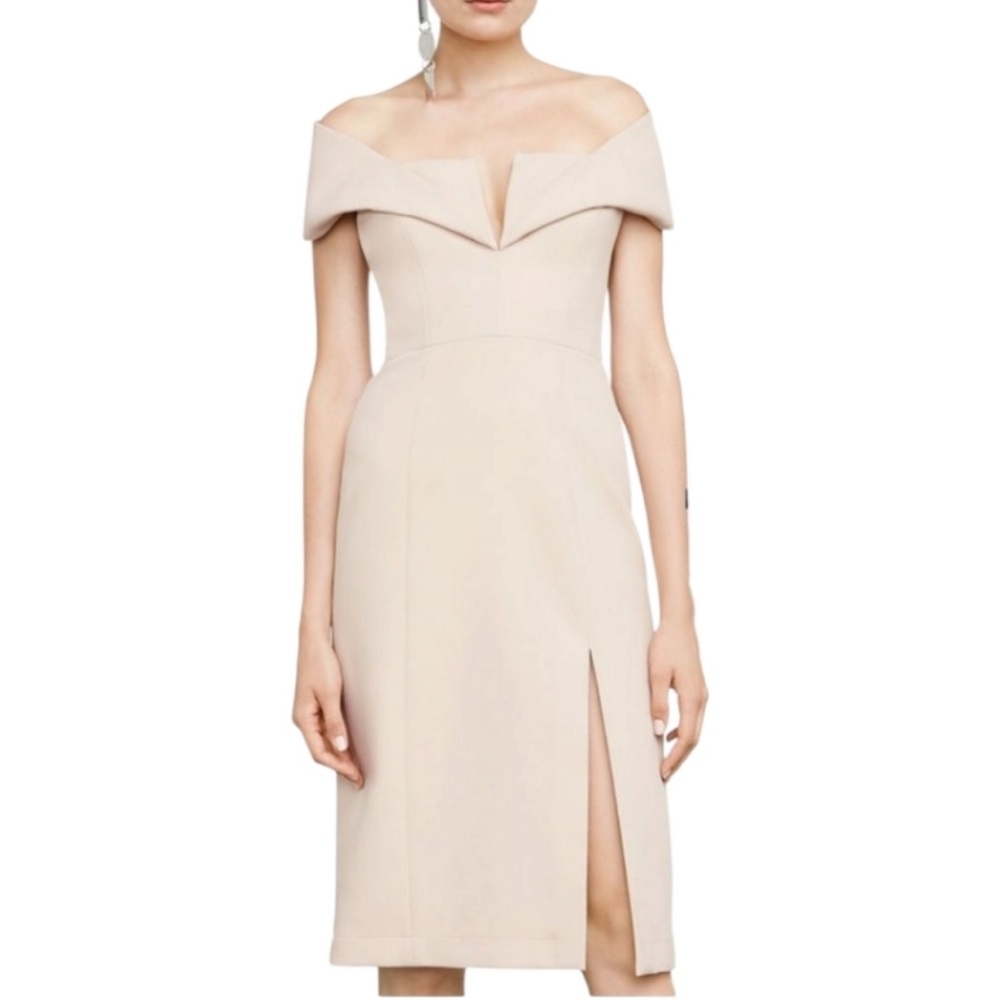 BCBGMaxAzria Marquis off the shoulder Strapless Cream Dress